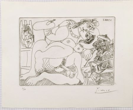 Acquaforte Picasso - Raphael et la Fornarina,3.. September 1968