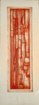 Rilievo Courtin - Rare Abstract Composition, 1950s, Relief Etching in colour