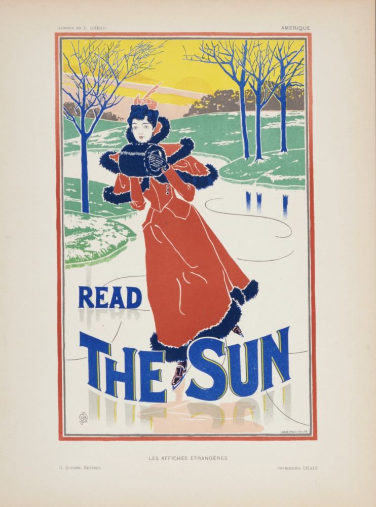 Litografia Rhead - Read the Sun,1897