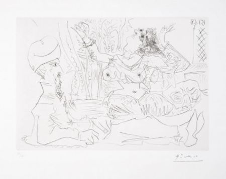 Multiplo Picasso - Reclining Man in Turban and Belly Dancer