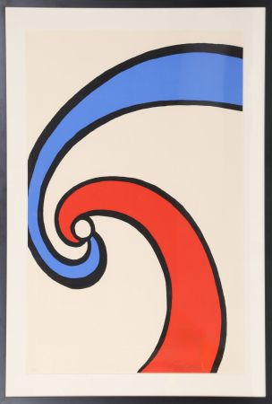 Litografia Calder - Red and Blue Swirl (Wave)