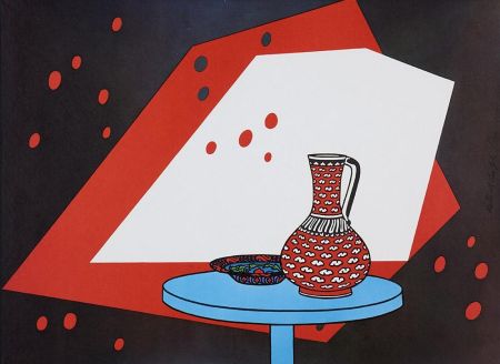 Litografia Caulfield - Red and White Still Life