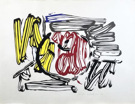 Incisione Su Legno Lichtenstein - Red and Yellow Apple
