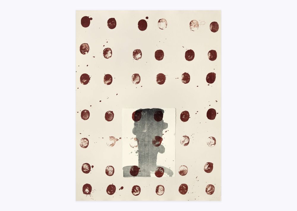 Litografia Brown - Red spots I