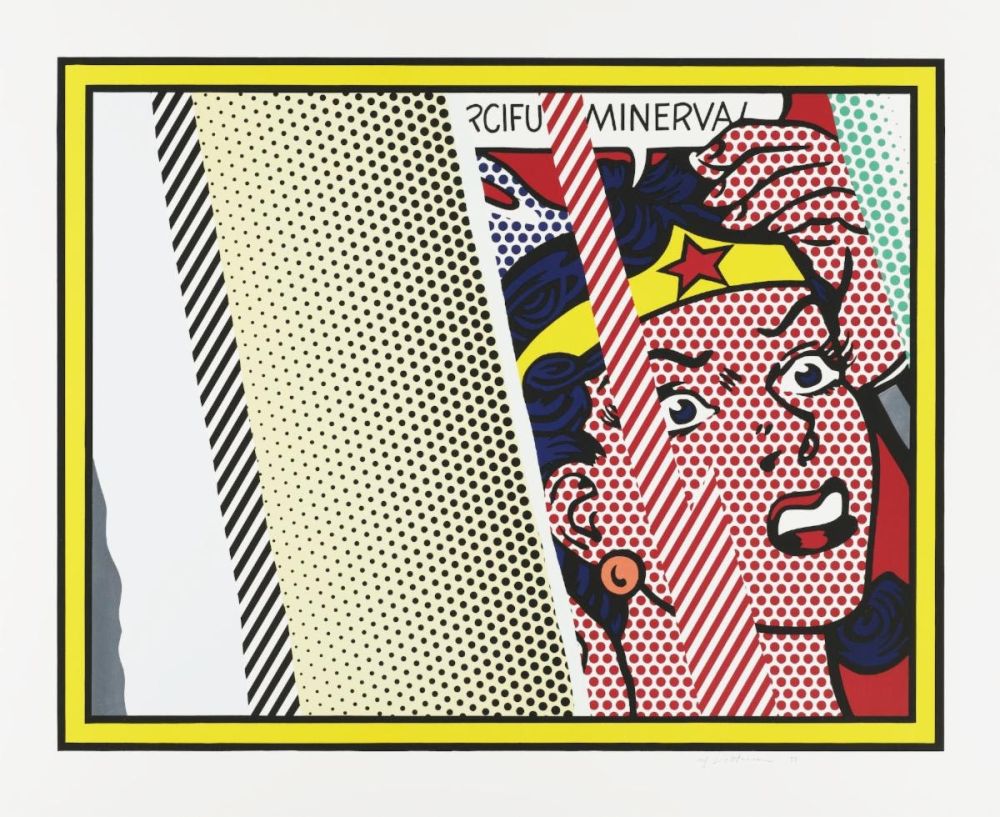 Litografia Lichtenstein - Reflections on Minerva from Reflections Series