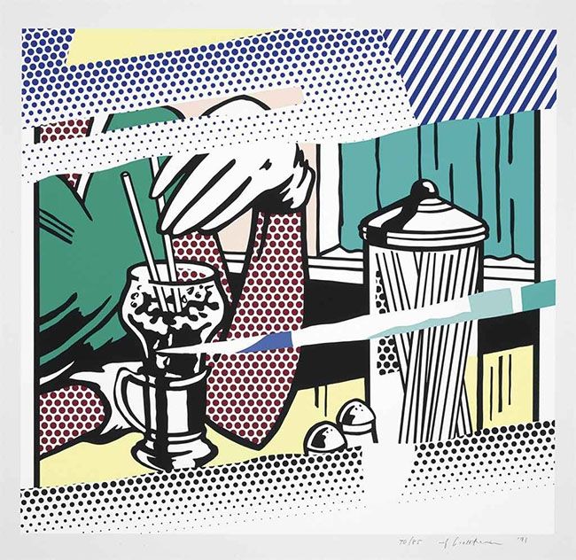Serigrafia Lichtenstein - REFLECTIONS ON SODA FOUNTAIN