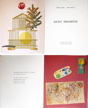 Libro Illustrato Ernst - René Char. DENT PROMPTE. Avec 11 lithographies originales de Max Ernst (1969)