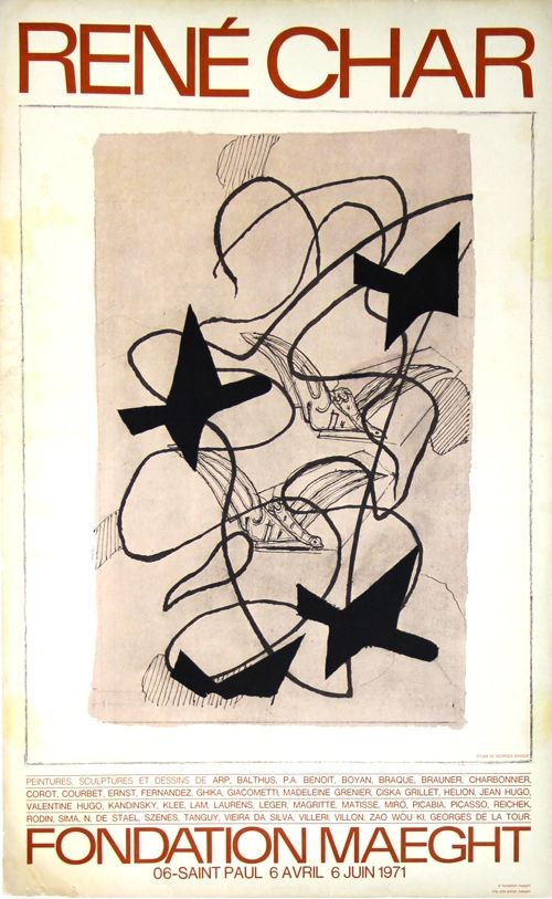 Litografia Braque - René  Char  Exposition Fondation Maeght
