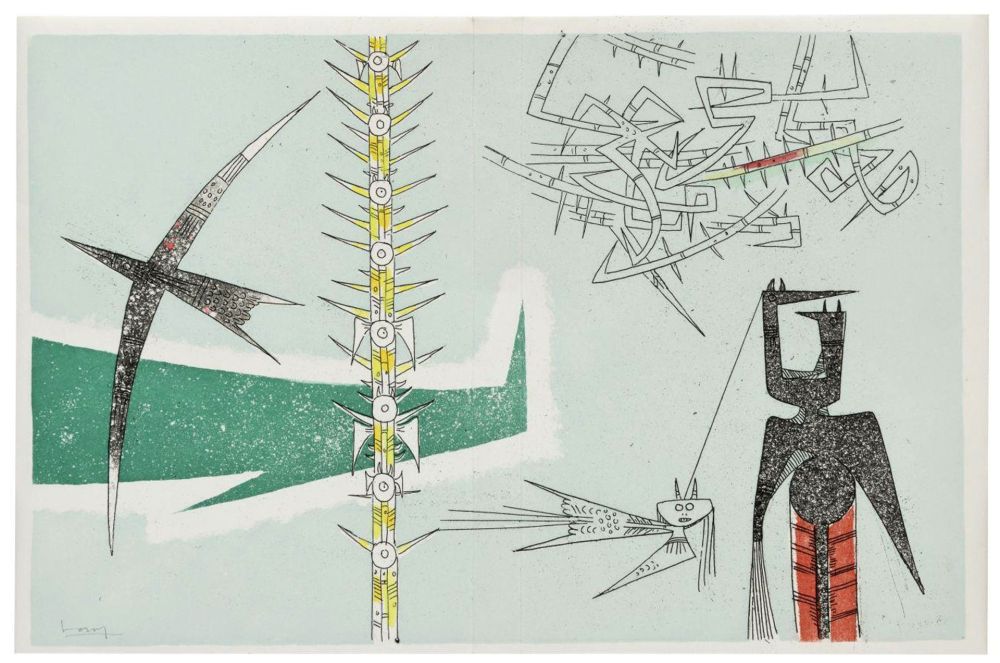 Libro Illustrato Lam - René Char. LE REMPART DE BRINDILLES. 5 gravures de Wifredo Lam (Broder Editeur 1953).