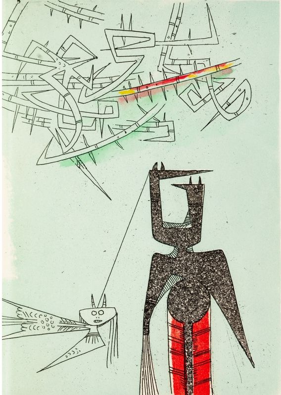 Libro Illustrato Lam - René Char. LE REMPART DE BRINDILLES. 5 gravures de Wilfredo Lam (Broder Editeur 1953).