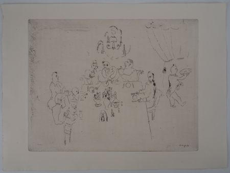 Incisione Chagall - Repas chez Manilov