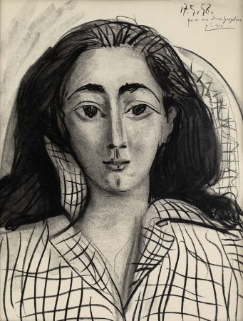 Litografia Picasso - Retrato de Jacqueline