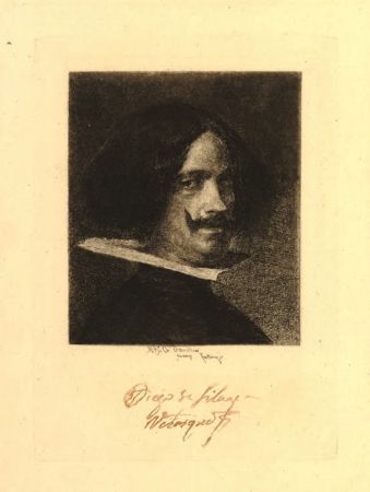 Incisione Fortuny I Marsal - Retrato de Velázquez