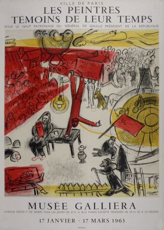 Litografia Chagall - Revolution, Les peintres témoins de leur temps, 1963