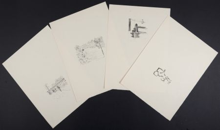 Litografia Marquet - Rhapsodie Parisienne, 1950 - Suite of 19 lithographs