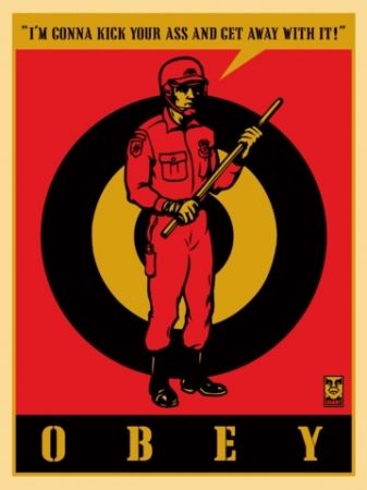 Serigrafia Fairey - Riot Cop, Large Format