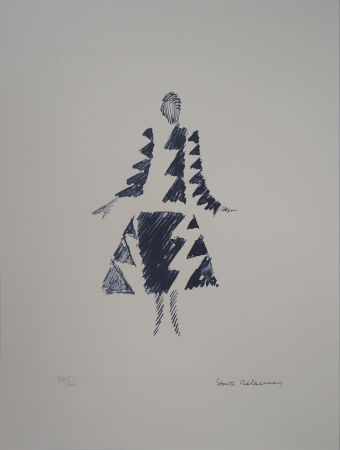 Litografia Delaunay - Robe rythmes-triangles