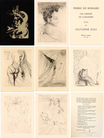 Libro Illustrato Dali - Ronsard : LES AMOURS DE CASSANDRE. 18 pointes-sèches. Ex. avec suite (1968)