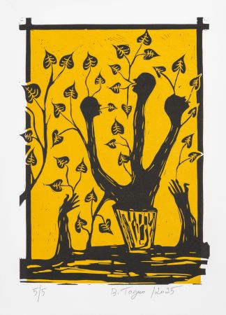 Linoincisione Toguo - Roots 3