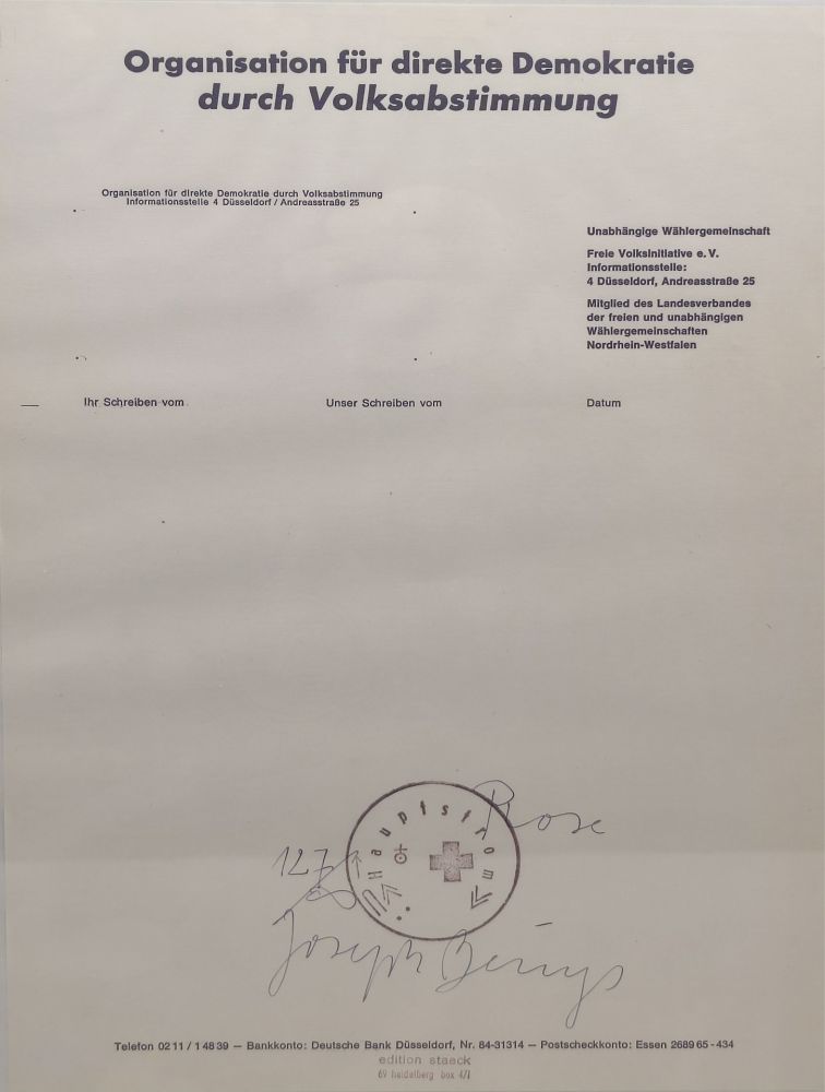 Multiplo Beuys - Rose für direkte Demokratie, 1973. 
