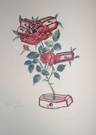 Litografia Dali - Roses of Memory (surrealistic flowers)