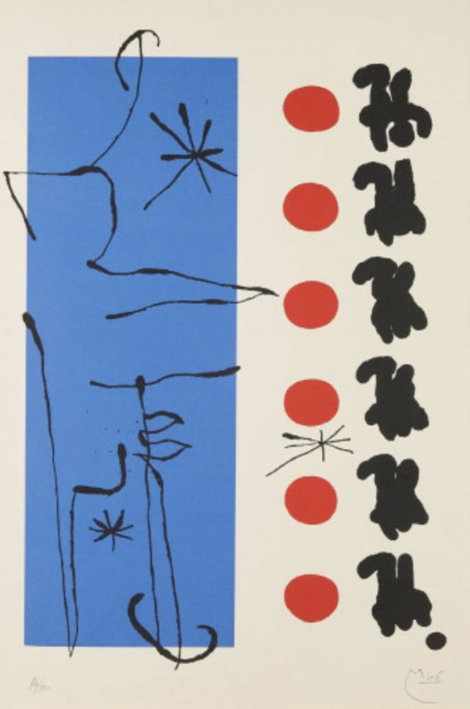 Litografia Miró - Rouge et Bleu