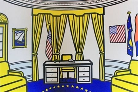 Serigrafia Lichtenstein - Roy Lichtenstein (American, 1923-1997) Oval Office 1992 Screenprint 30 x 39.25 inches   (76.2 x 99.7 cm) Signed, dated and numbered