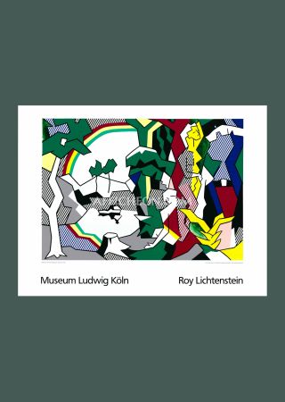 Serigrafia Lichtenstein - Roy Lichtenstein: 'Landscape with Figures and Rainbow' 1989 Offset-serigraph
