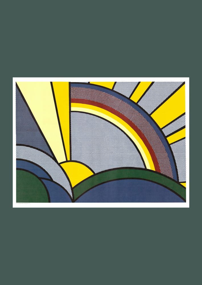 Litografia Lichtenstein - Roy Lichtenstein: 'Modern Painting of Sun Rays' 1972 Offset-lithograph