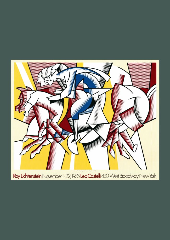 Litografia Lichtenstein - Roy Lichtenstein: 'Red Horseman' 1975 Offset-lithograph
