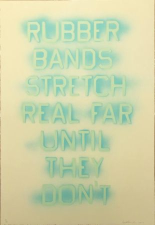 Litografia Ruscha - Rubber Bands (State II)