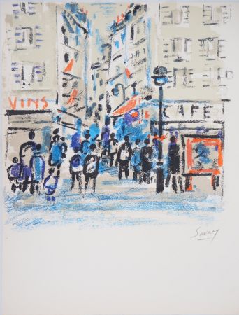 Litografia Savary - Rue animée dans le Marais