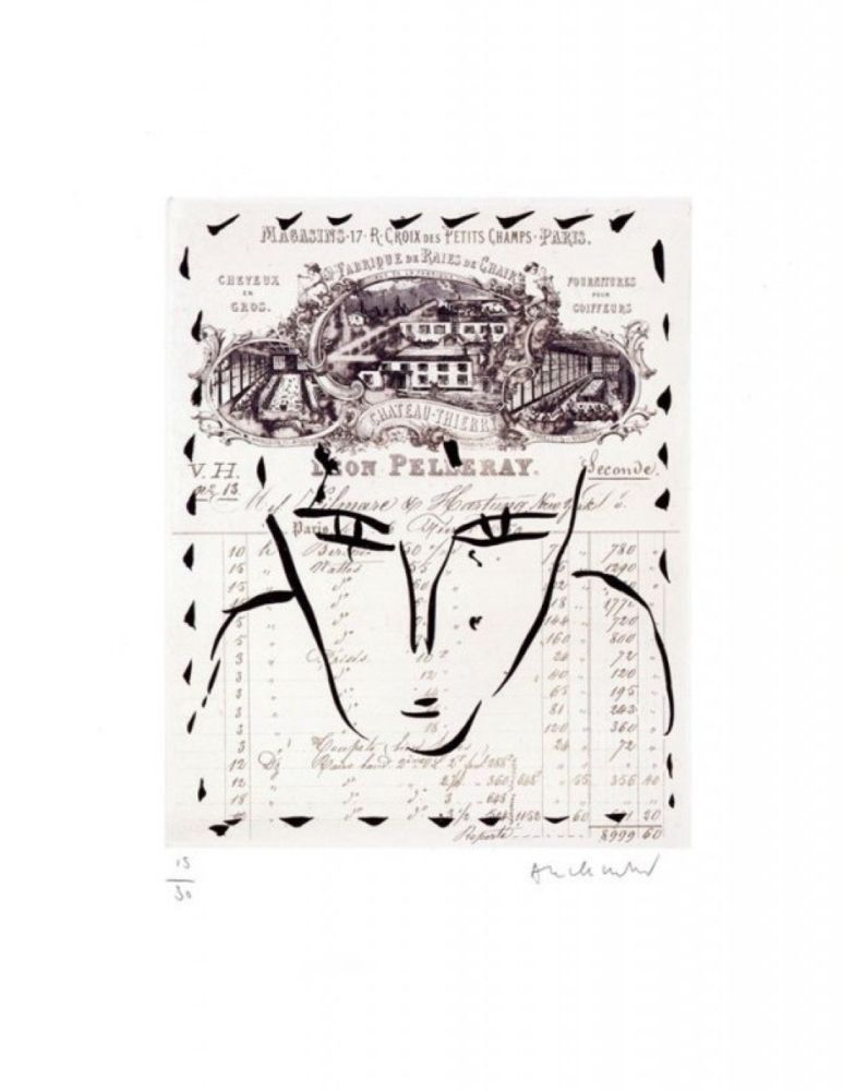 Incisione Alechinsky - RUE CROIX DES PETITS CHAMPS / Gravure noire