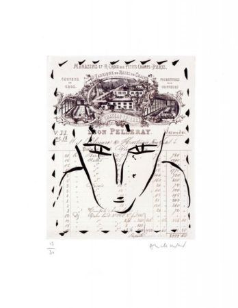 Incisione Alechinsky - RUE CROIX DES PETITS CHAMPS / Gravure noire