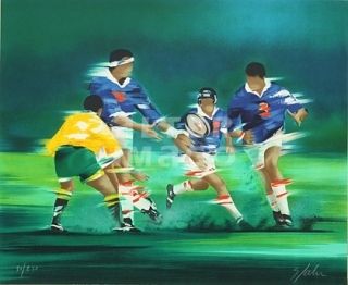 Litografia Spahn - Rugby