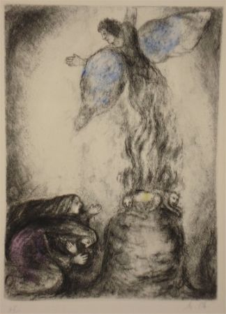 Acquaforte Chagall - Sacrifice de Manoach