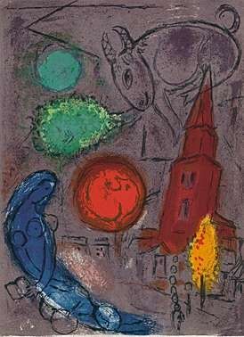 Litografia Chagall - Saint-Germain-des-Prés