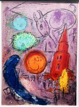 Litografia Chagall - Saint-Germain-des-Prés. 