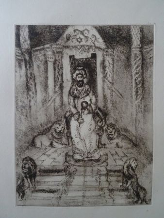 Acquaforte Chagall - Salomon sur son throne