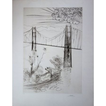 Incisione Dali - San Francisco : Golden Gate Bridge