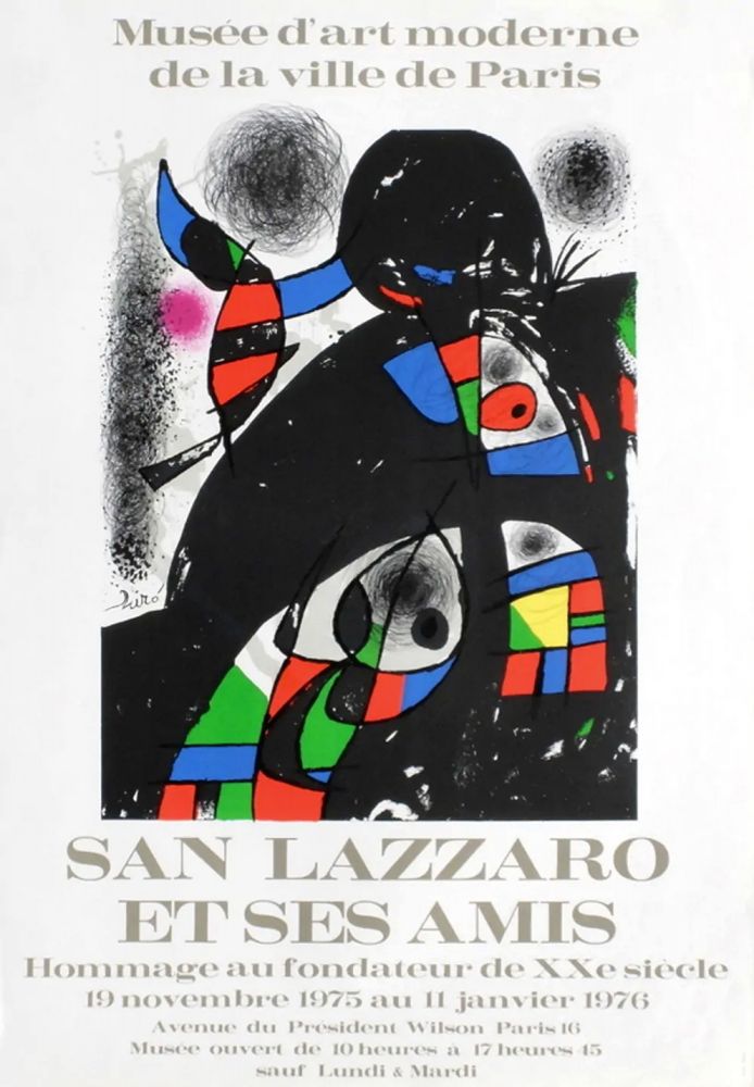 Manifesti Miró - SAN LAZZARO ET SES AMIS. Hommage. Affiche originale .1975.