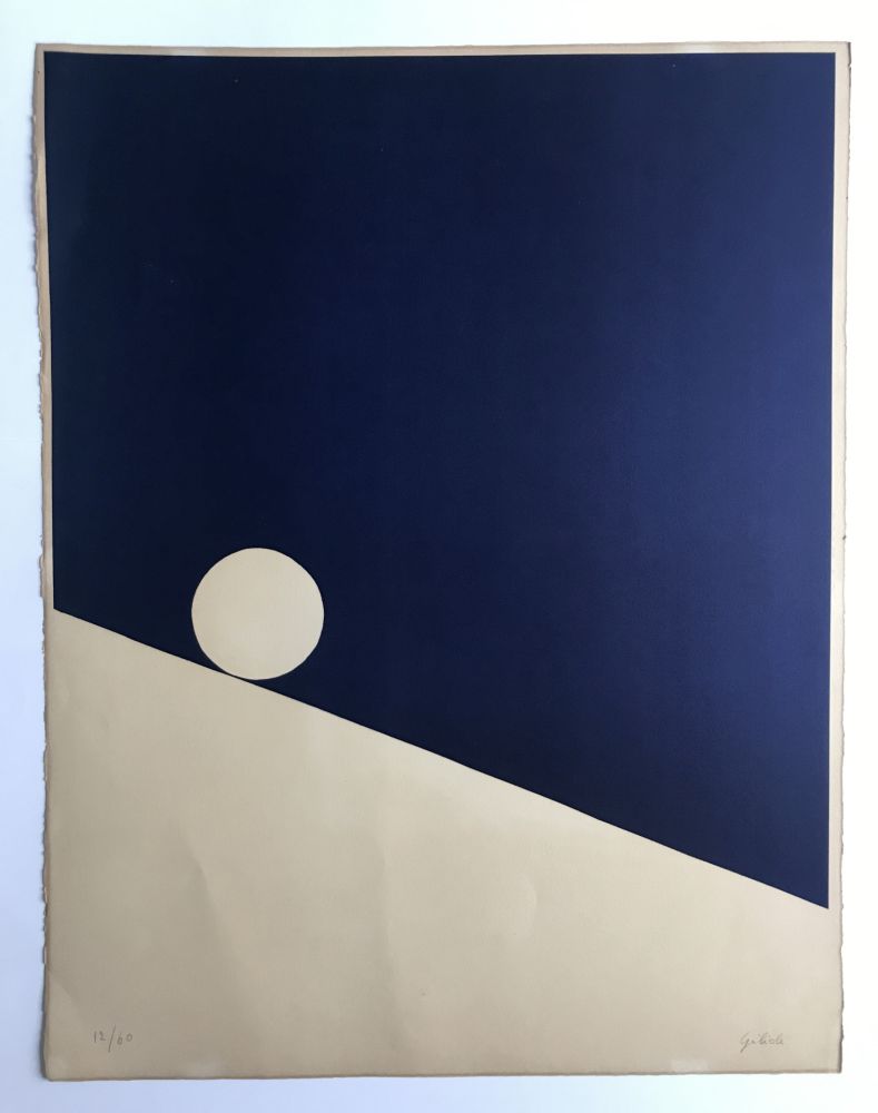 Litografia Gilioli - Sans titre (Composition en bleu)