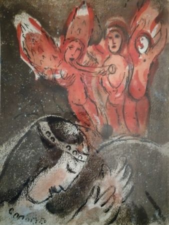 Litografia Chagall - Sara et les Anges