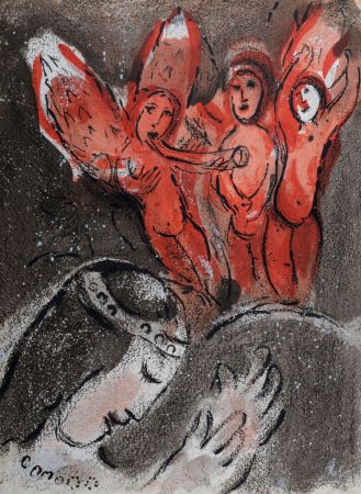 Litografia Chagall - Sara et les Anges, 1960