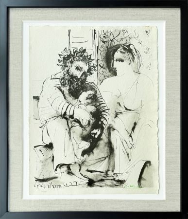 Litografia Picasso - Scene de familie