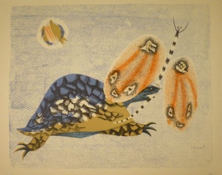 Litografia Lurcat - (Schildkröte und Libelle)