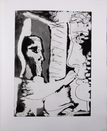 Acquatinta Picasso - Sculpteur et sculpture, 1966 - A fantastic original (Aquatint) by the Master!