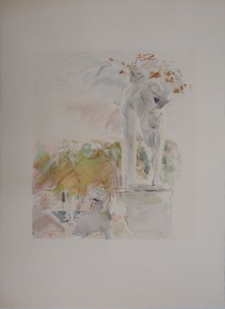 Litografia Morisot - Sculptures au Au Jardin des Tuileries