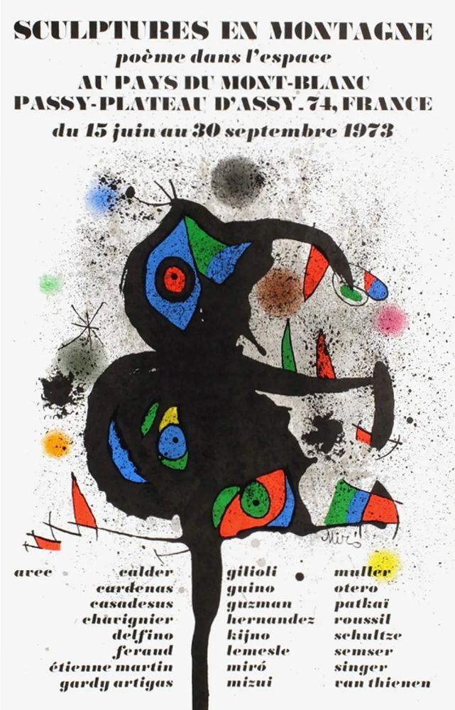 Manifesti Miró - SCULPTURES EN MONTAGNE. EXPO 1973. Affiche originale.