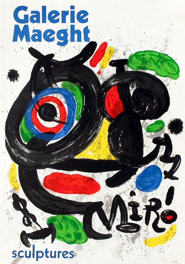 Manifesti Miró - SCULPTURES . Exposition Galerie Maeght, 1970. Affiche originale.